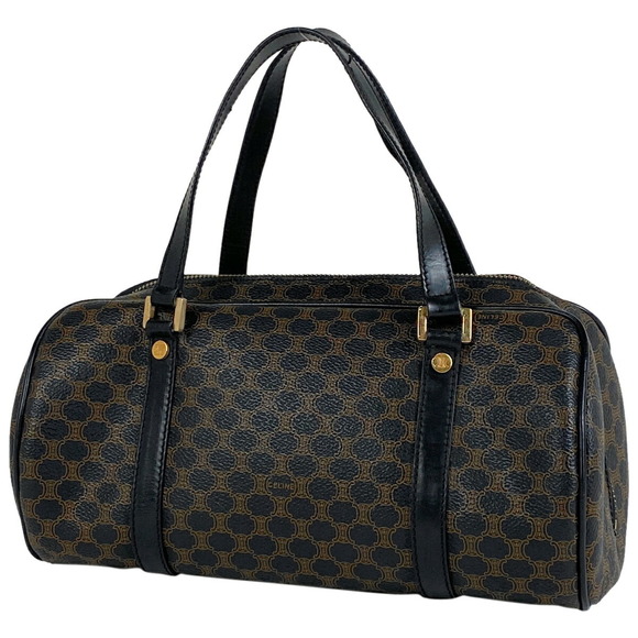 Celine Macadam Pattern Mini All Over Canvas Handbag Black Brown - Picture 1 of 6